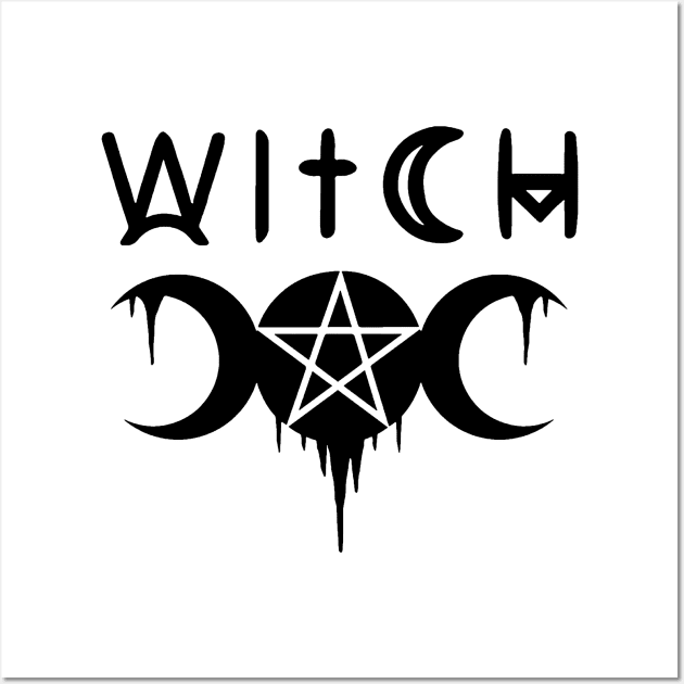 WICCA, WITCHY, WITCHCRAFT,  THE TRIPLE MOON Wall Art by Tshirt Samurai
